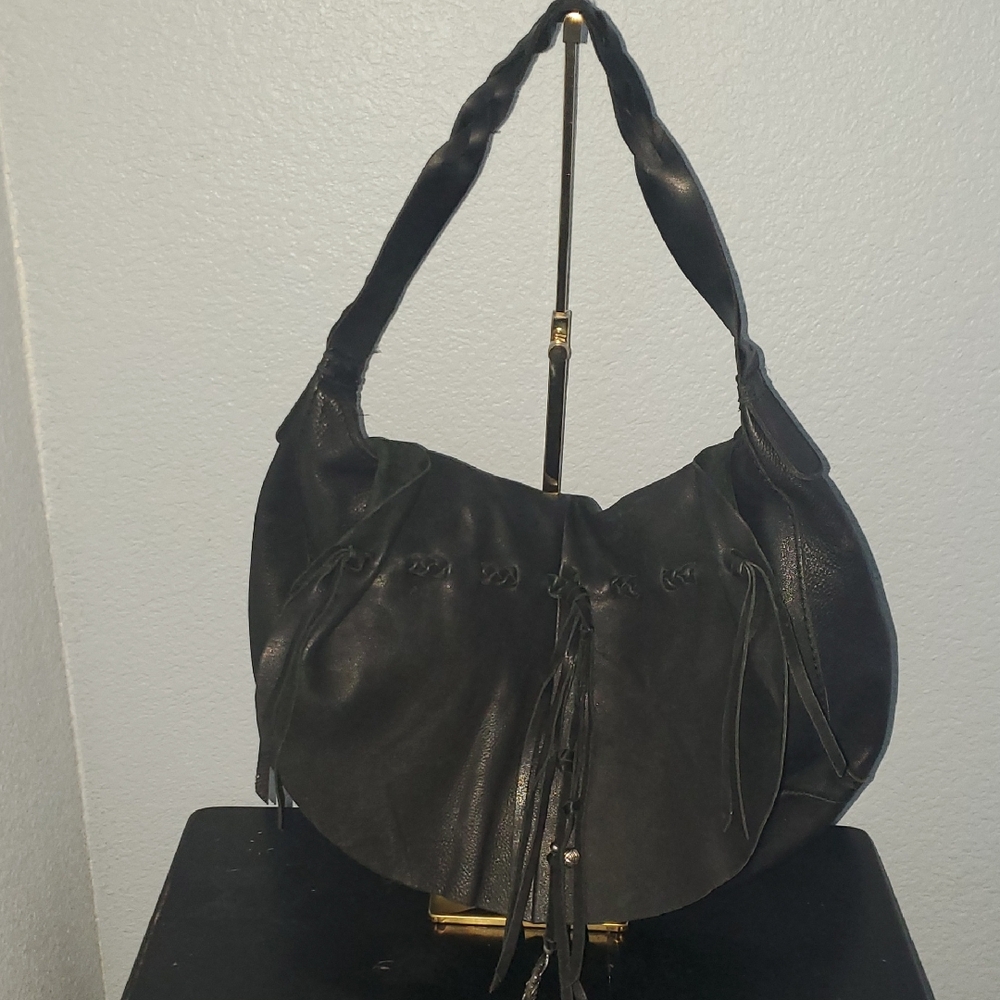 Lucky Brand Black Leather Hobo Bag